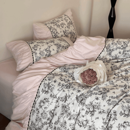 Parisian Elegance Bow-Tie Bedding Set / Cream White - WhisperLinens