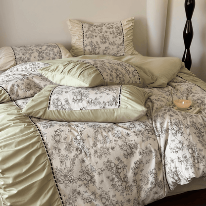 Parisian Elegance Bow-Tie Bedding Set / Cream White - WhisperLinens