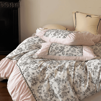 Parisian Elegance Bow-Tie Bedding Set / Cream White - WhisperLinens