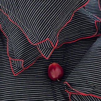 Red Piped Stripe Bedding Collection - WhisperLinens