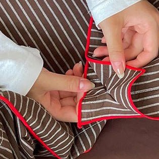 Red Piped Stripe Bedding Collection - WhisperLinens