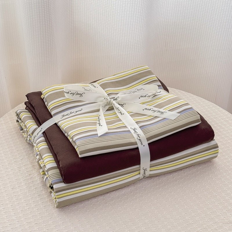 Retro Stripe Bedding Set - WhisperLinens