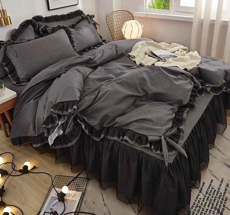 Ruffled Elegance Bedding Set - WhisperLinens