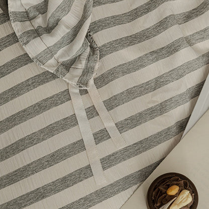 Seaside Seersucker Cotton Bedding Collection - Charcoal Grey - WhisperLinens