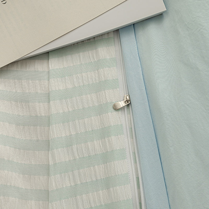Sky Blue - Seaside Seersucker Cotton Bedding Collection - WhisperLinens