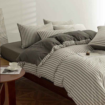 Seaside Seersucker Cotton Bedding Collection - Charcoal Grey - WhisperLinens