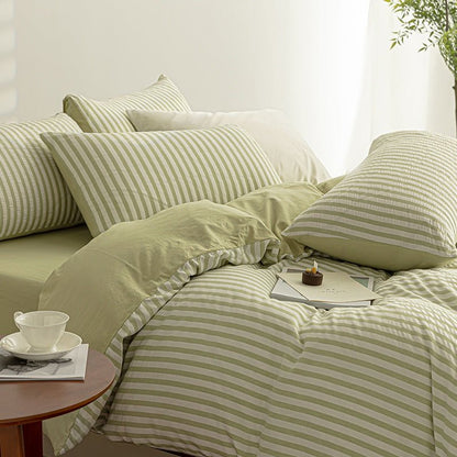 Sage Green - Seaside Seersucker Cotton Bedding Collection - WhisperLinens