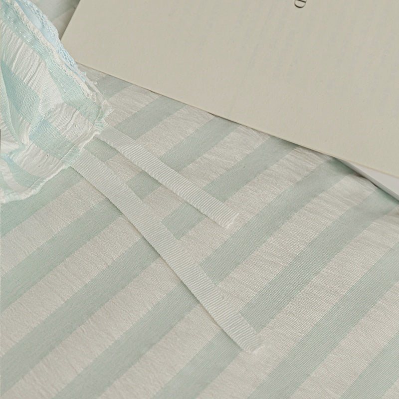 Sky Blue - Seaside Seersucker Cotton Bedding Collection - WhisperLinens