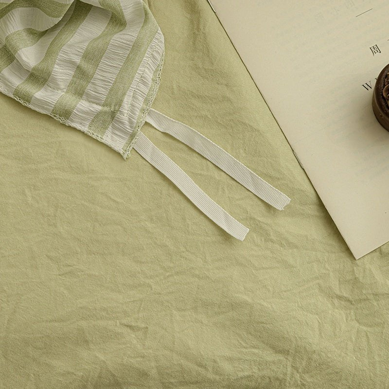 Sage Green - Seaside Seersucker Cotton Bedding Collection - WhisperLinens