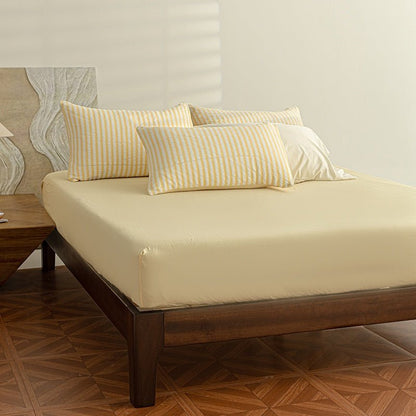 Butter Yellow - Seaside Seersucker Cotton Bedding Collection - WhisperLinens
