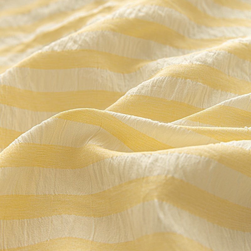 Butter Yellow - Seaside Seersucker Cotton Bedding Collection - WhisperLinens