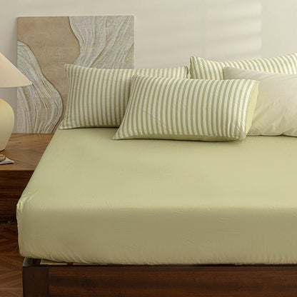 Sage Green - Seaside Seersucker Cotton Bedding Collection - WhisperLinens