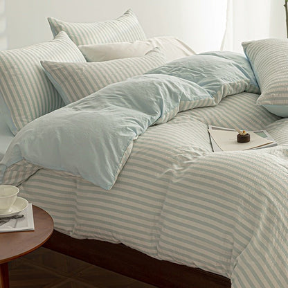 Sky Blue - Seaside Seersucker Cotton Bedding Collection - WhisperLinens