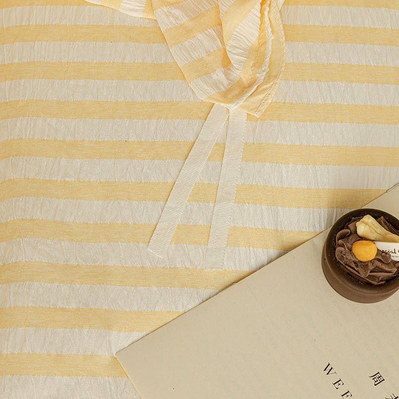 Butter Yellow - Seaside Seersucker Cotton Bedding Collection - WhisperLinens