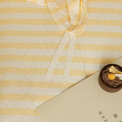Butter Yellow - Seaside Seersucker Cotton Bedding Collection - WhisperLinens
