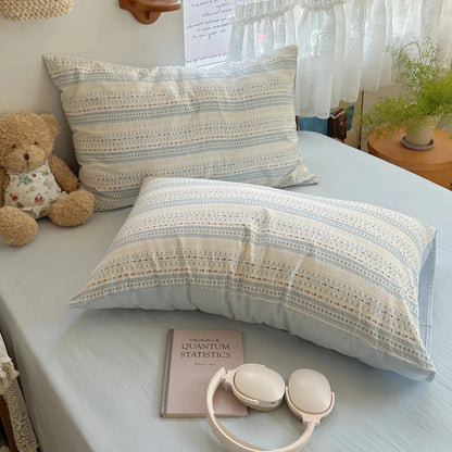 Soft Blue Stripe Bedding Set - WhisperLinens