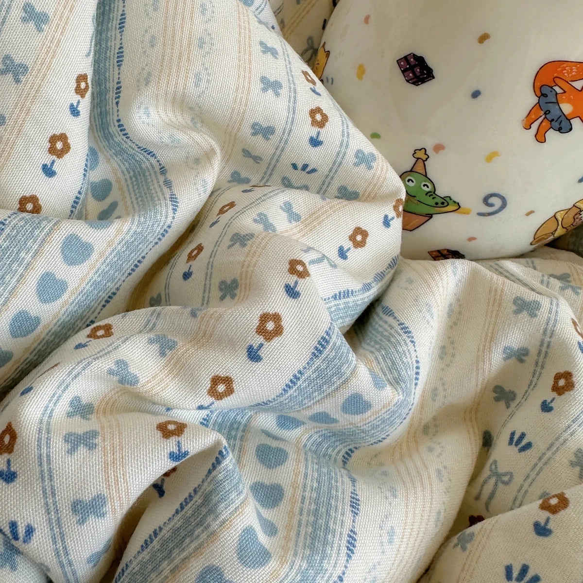 Soft Blue Stripe Bedding Set - WhisperLinens