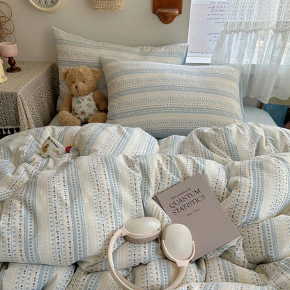 Soft Blue Stripe Bedding Set - WhisperLinens