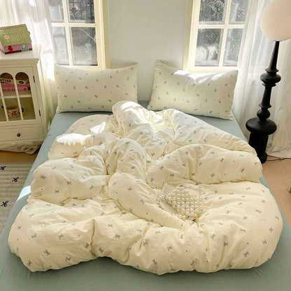 Soft Bow Print Bedding Set
