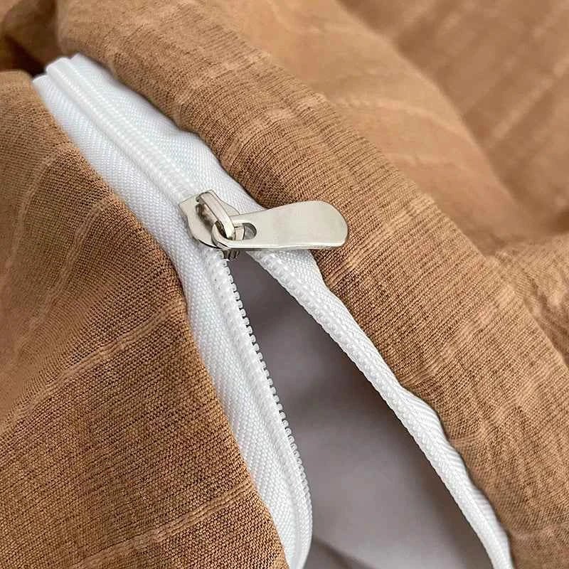 Caramel Brown Thin Stripe - Soft Stripe Bedding Collection - WhisperLinens