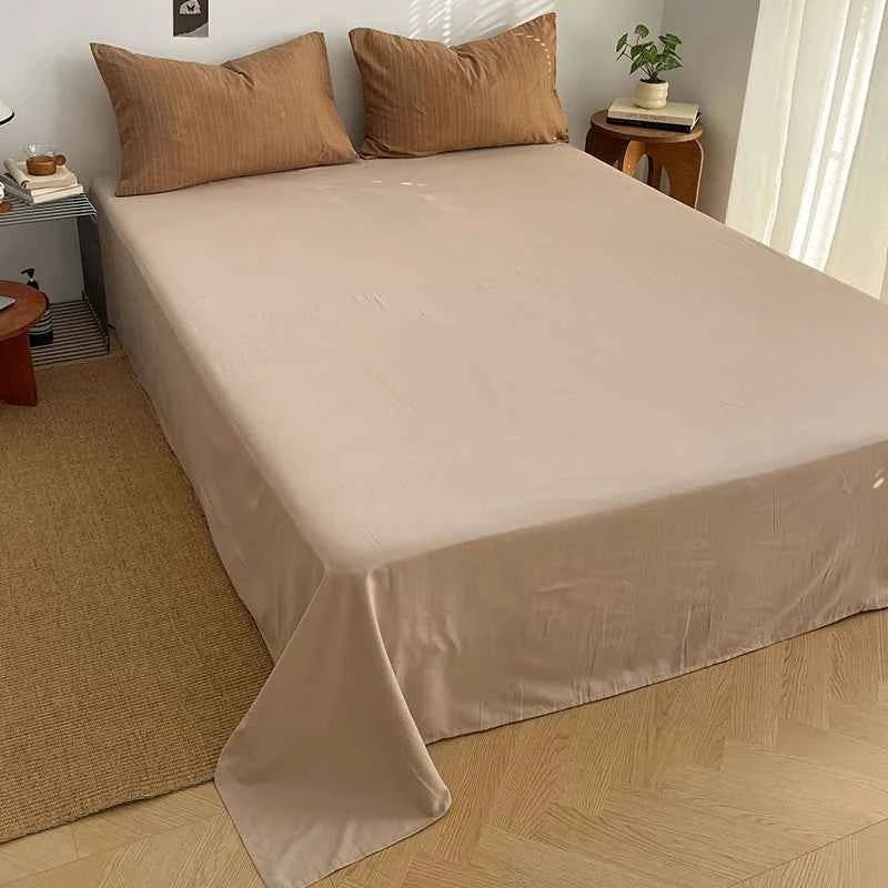Caramel Brown Thin Stripe - Soft Stripe Bedding Collection - WhisperLinens