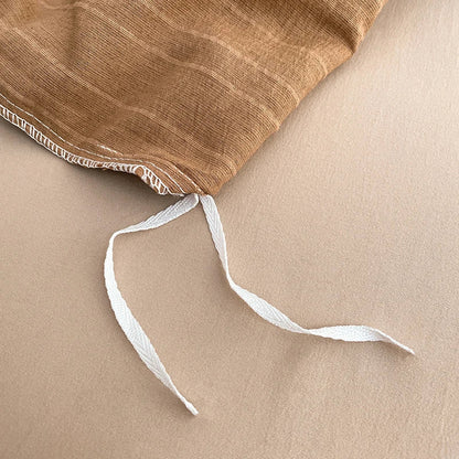 Caramel Brown Thin Stripe - Soft Stripe Bedding Collection - WhisperLinens
