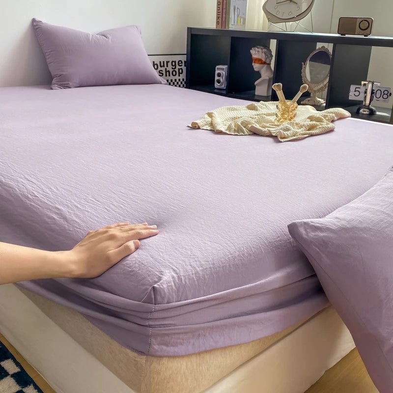 Solid Cotton Fitted Bed Sheets - WhisperLinens