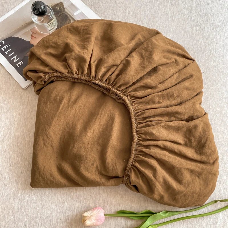 Solid Cotton Fitted Bed Sheets - WhisperLinens