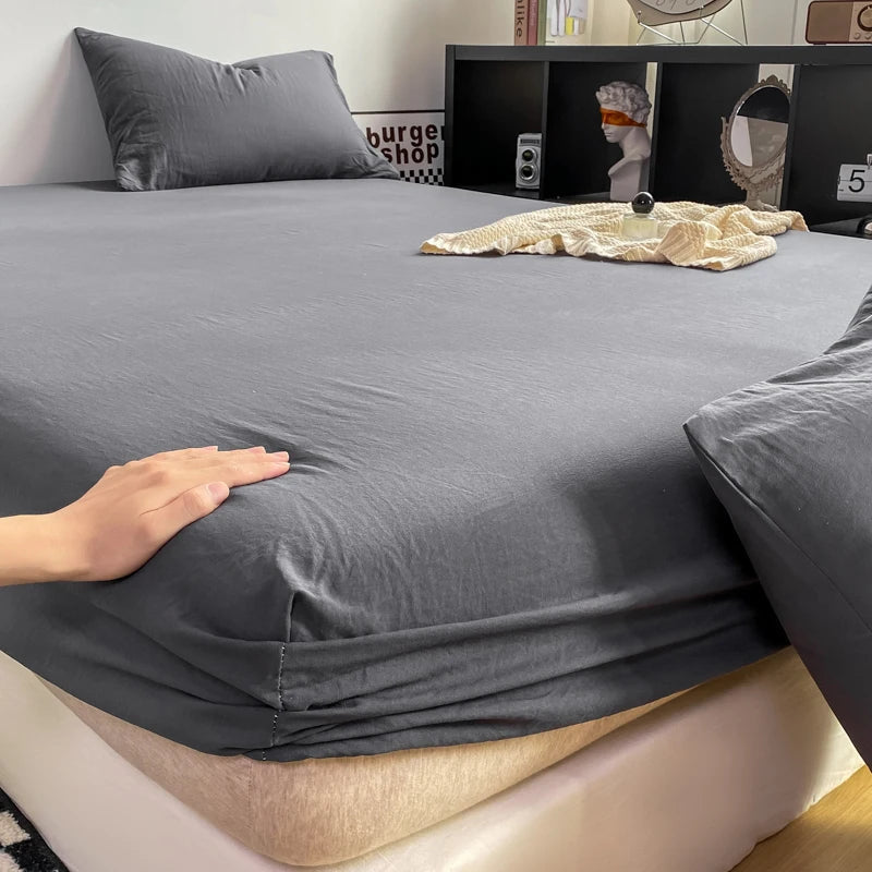 Solid Cotton Fitted Bed Sheets - WhisperLinens