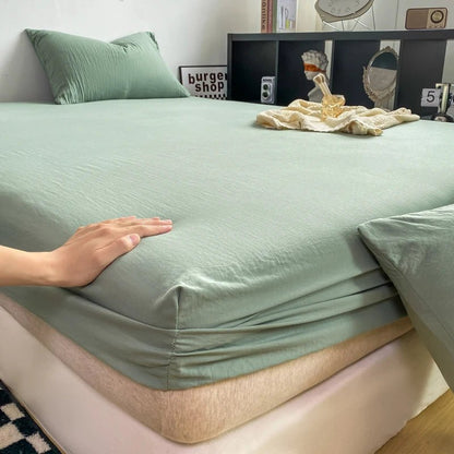 Solid Cotton Fitted Bed Sheets - WhisperLinens