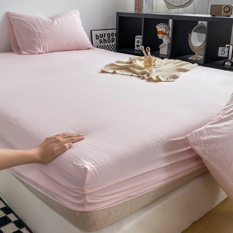 Solid Cotton Fitted Bed Sheets - WhisperLinens