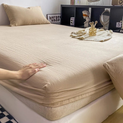 Solid Cotton Fitted Bed Sheets - WhisperLinens