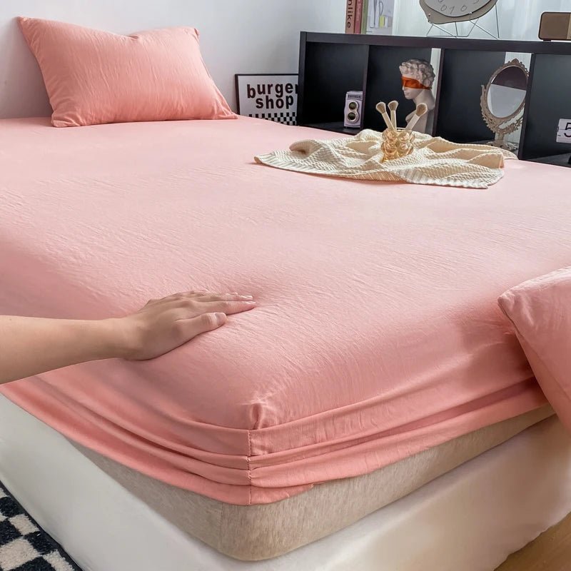 Solid Cotton Fitted Bed Sheets - WhisperLinens