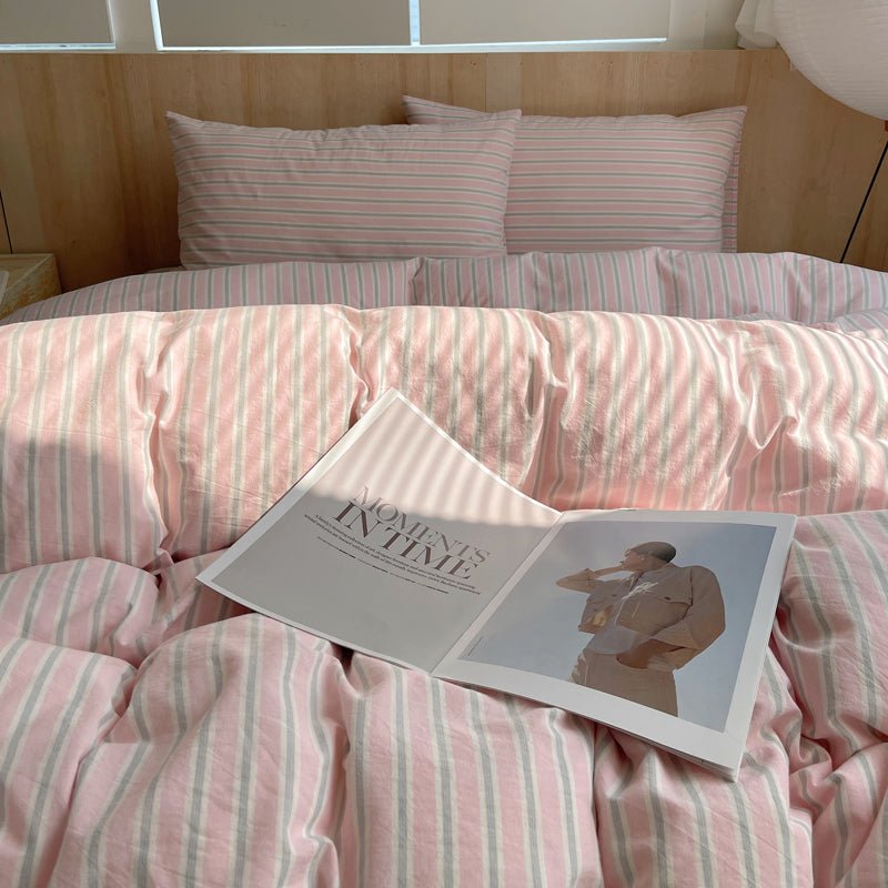 Stripe Serenity Cotton Duvet Covers - WhisperLinens