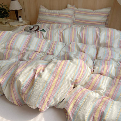 Stripe Serenity Cotton Duvet Covers - WhisperLinens