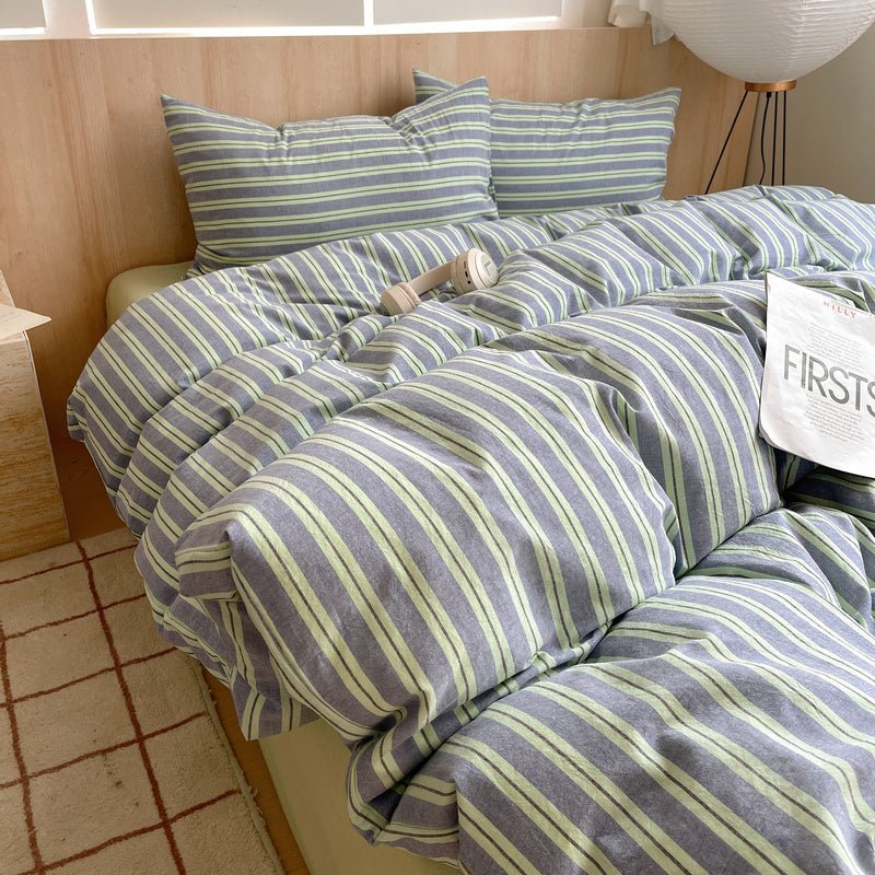 Stripe Serenity Cotton Duvet Covers - WhisperLinens