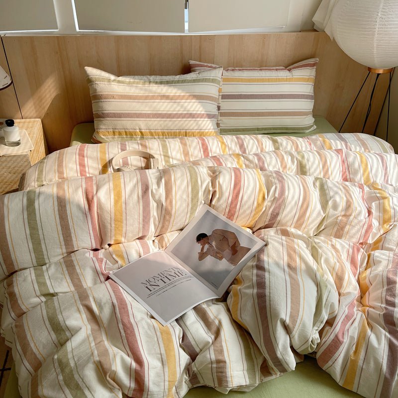 Stripe Serenity Cotton Duvet Covers - WhisperLinens