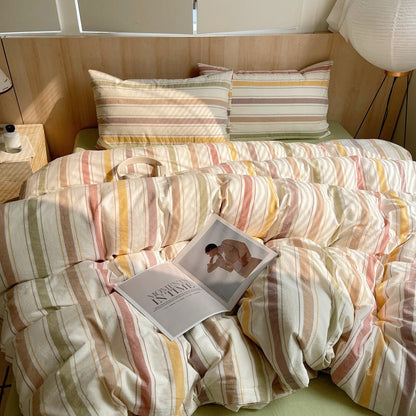 Stripe Serenity Cotton Duvet Covers - WhisperLinens