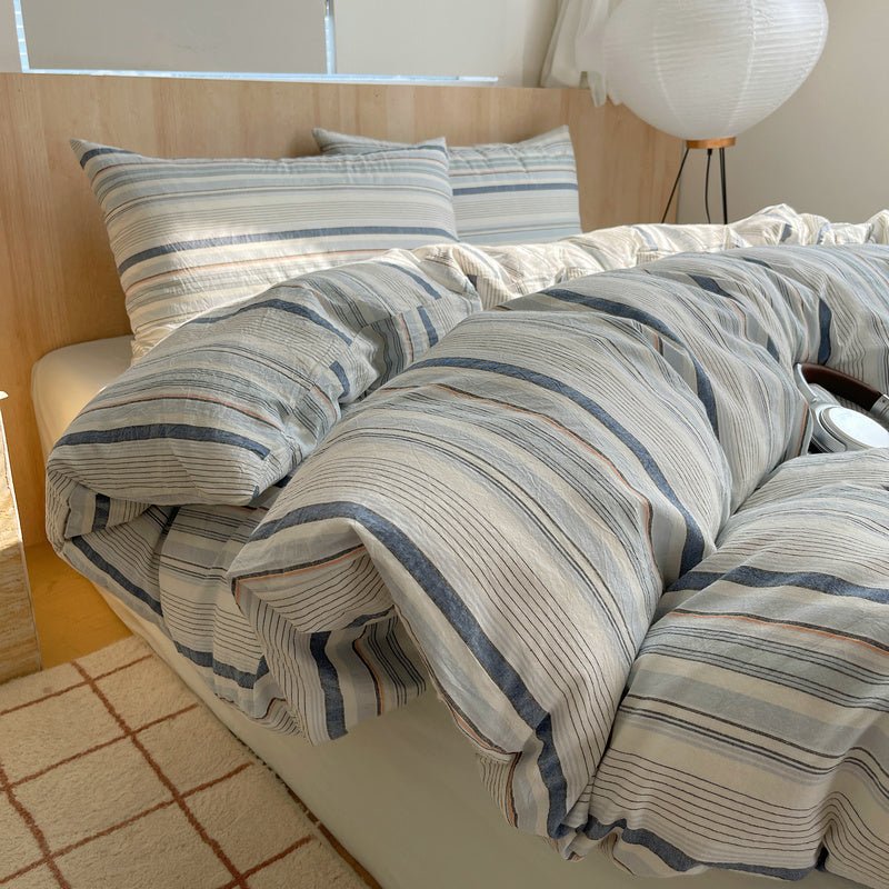 Stripe Serenity Cotton Duvet Covers - WhisperLinens