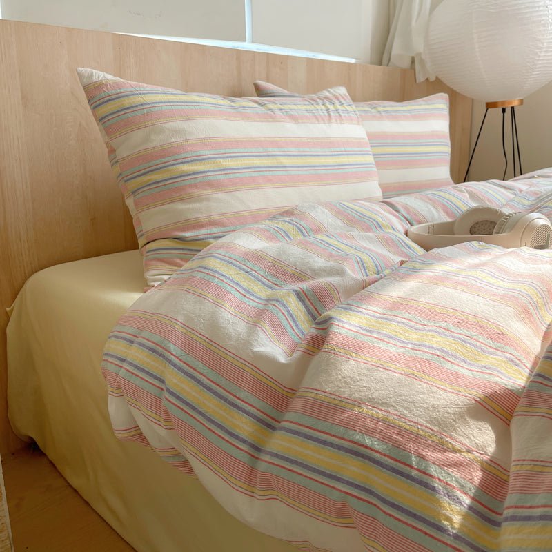 Stripe Serenity Cotton Duvet Covers - WhisperLinens