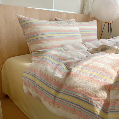 Stripe Serenity Cotton Duvet Covers - WhisperLinens