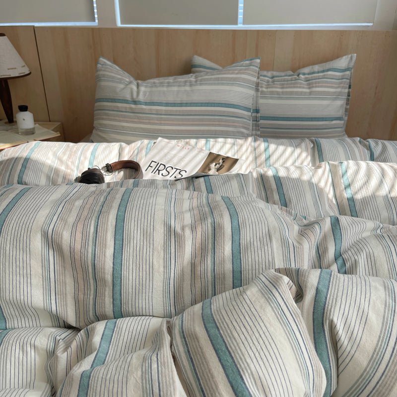 Stripe Serenity Cotton Duvet Covers - WhisperLinens