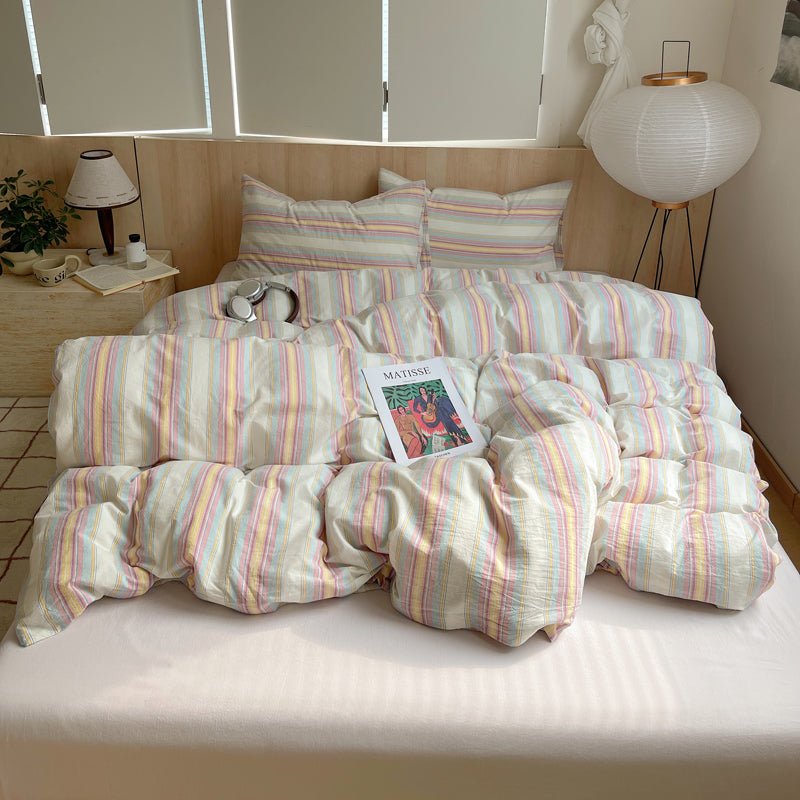 Stripe Serenity Cotton Duvet Covers - WhisperLinens