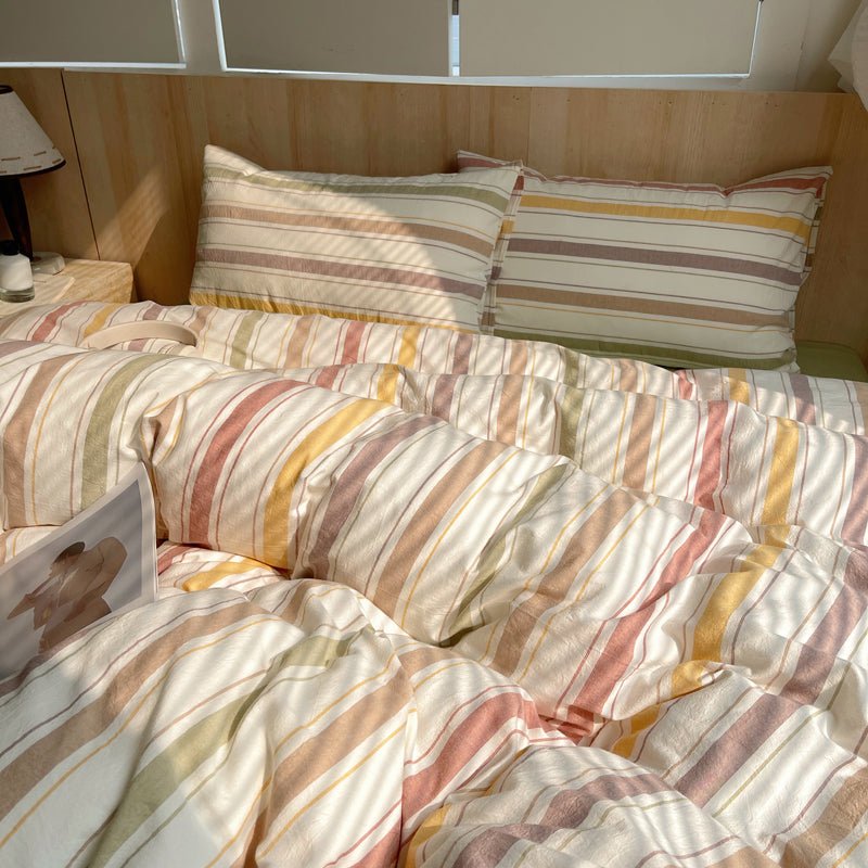 Stripe Serenity Cotton Duvet Covers - WhisperLinens