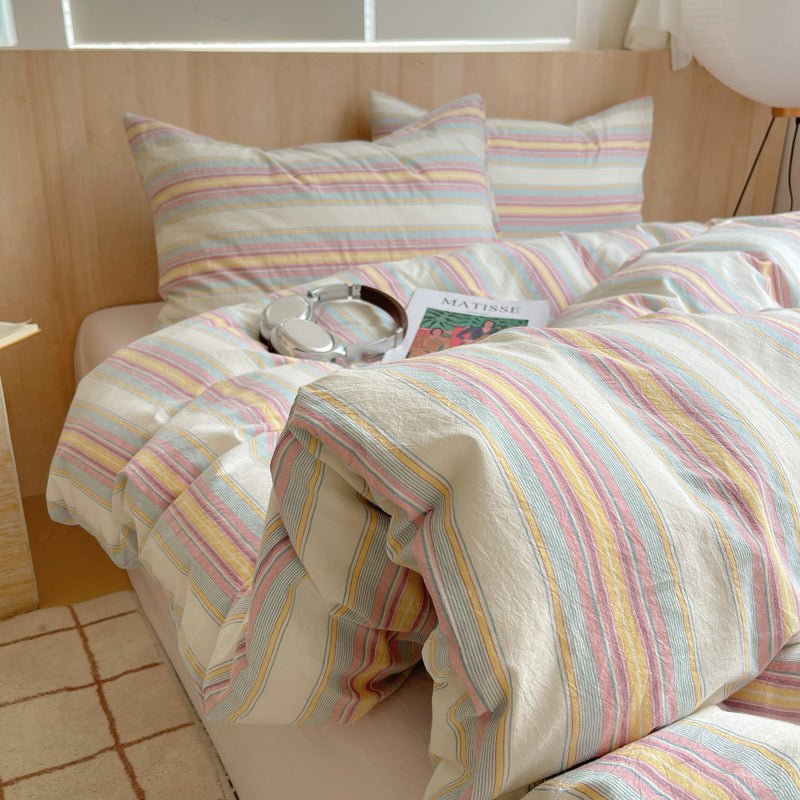 Stripe Serenity Cotton Duvet Covers - WhisperLinens