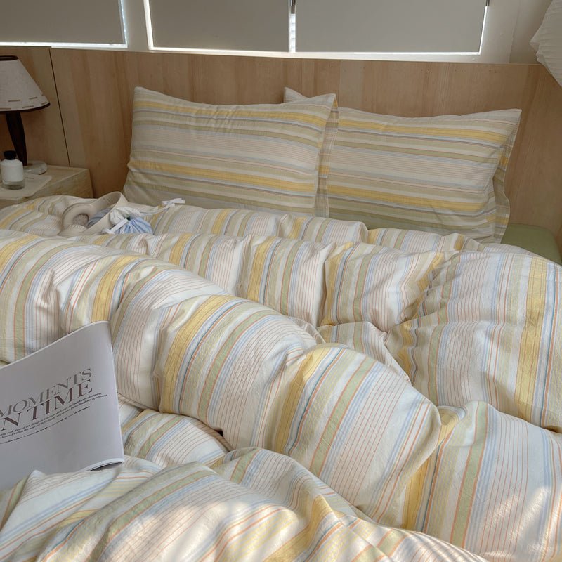 Stripe Serenity Cotton Duvet Covers - WhisperLinens
