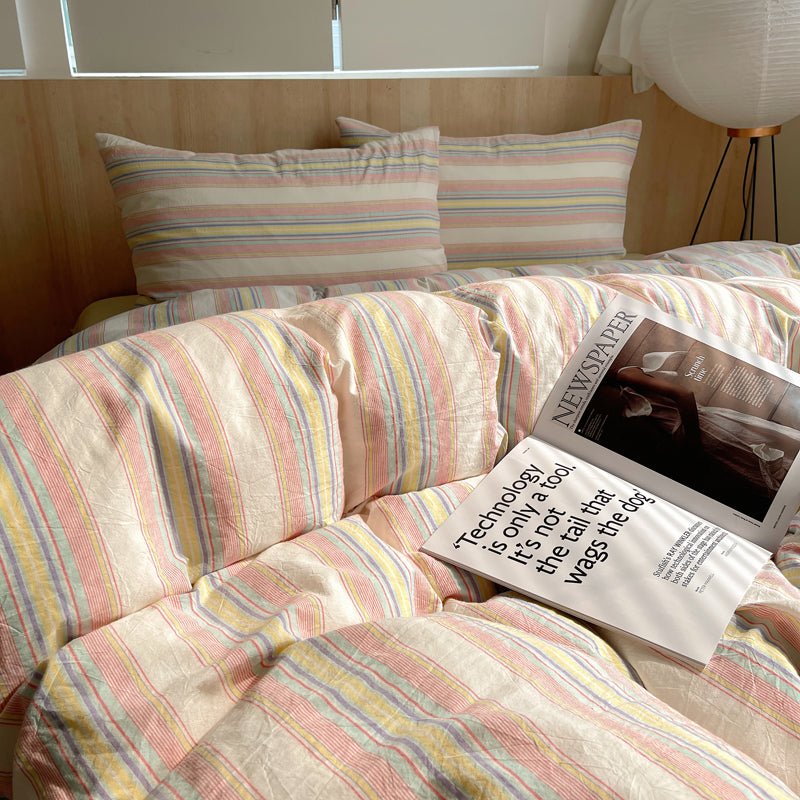 Stripe Serenity Cotton Duvet Covers - WhisperLinens