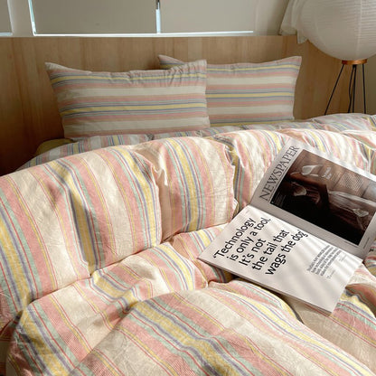 Stripe Serenity Cotton Duvet Covers - WhisperLinens