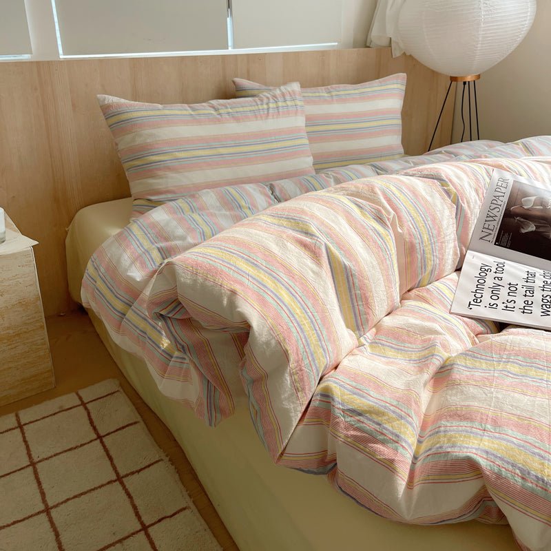 Stripe Serenity Cotton Duvet Covers - WhisperLinens