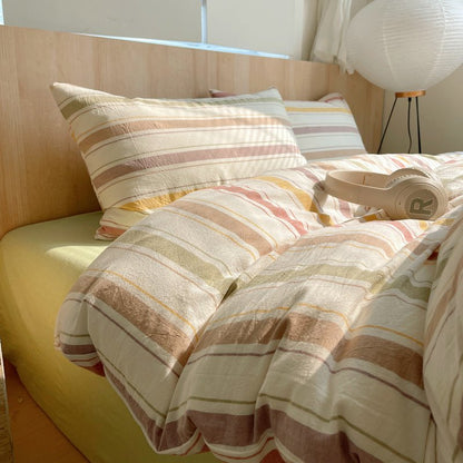 Stripe Serenity Cotton Duvet Covers - WhisperLinens